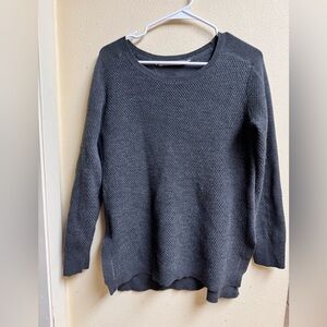 Athleta Charcoal Gray Wool Blend Textured Sweater Size M